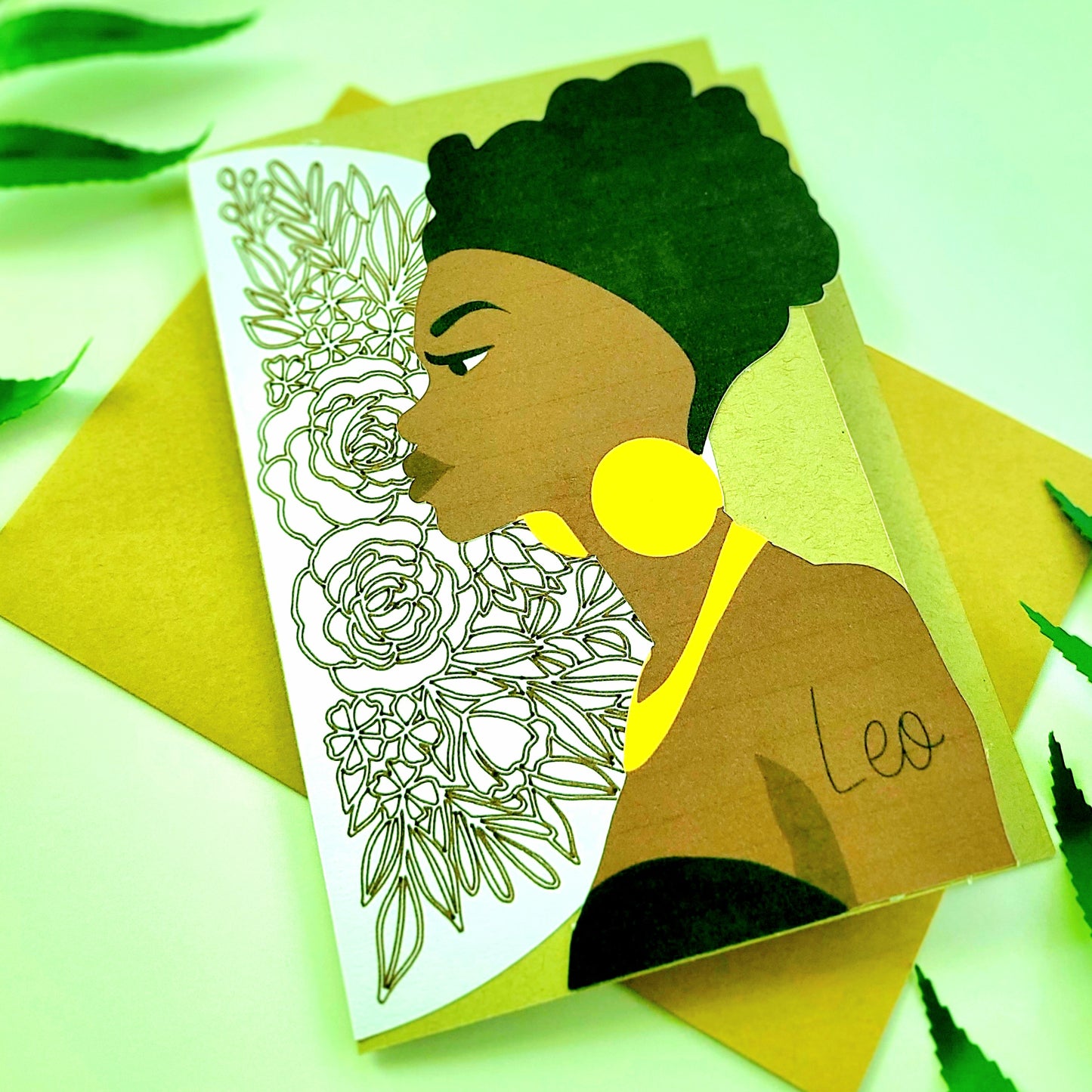 African American Leo Lion Zodiac Birthday Greeting Card