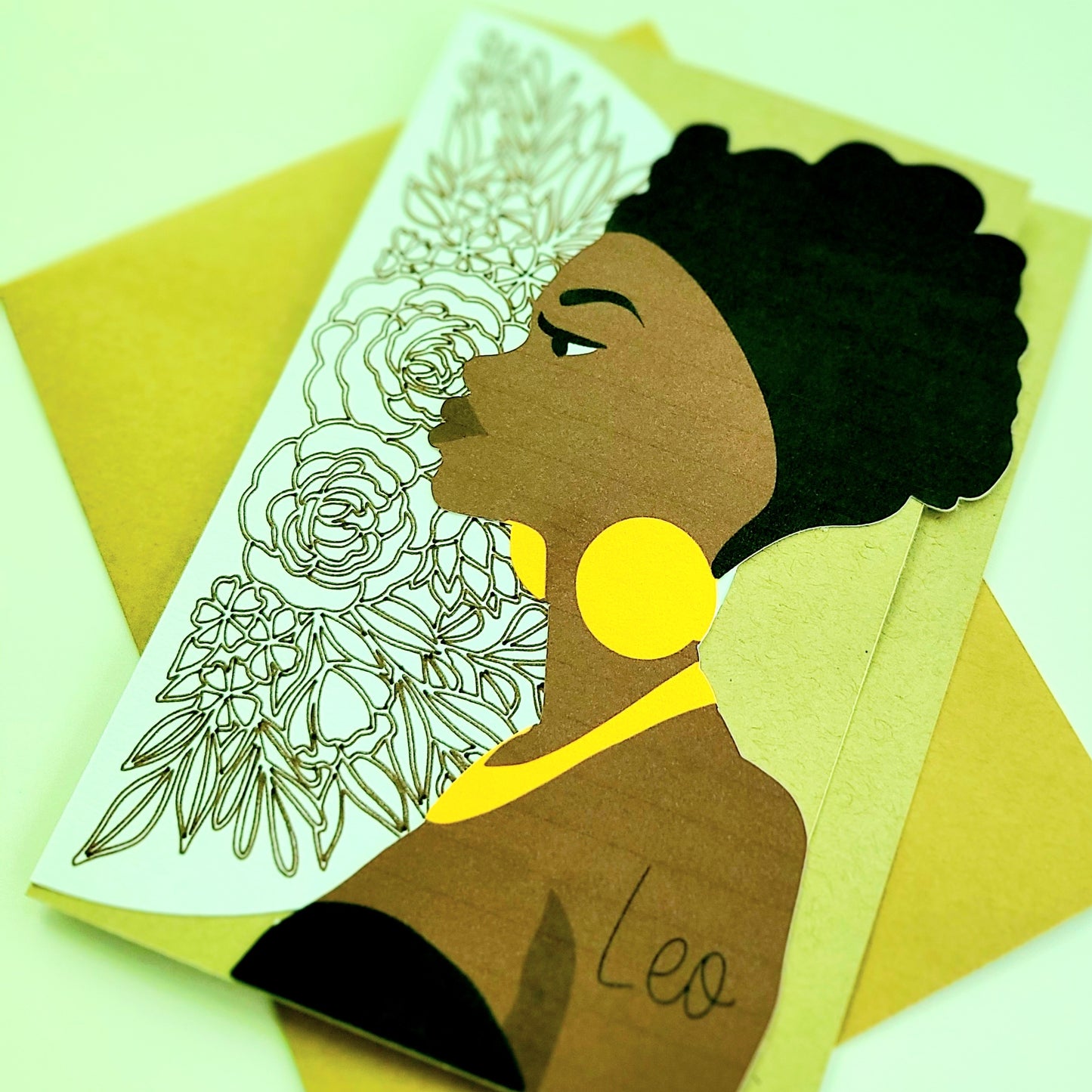 African American Leo Lion Zodiac Birthday Greeting Card