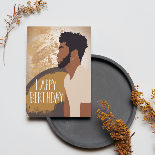 Neutral African American Man Birthday Card