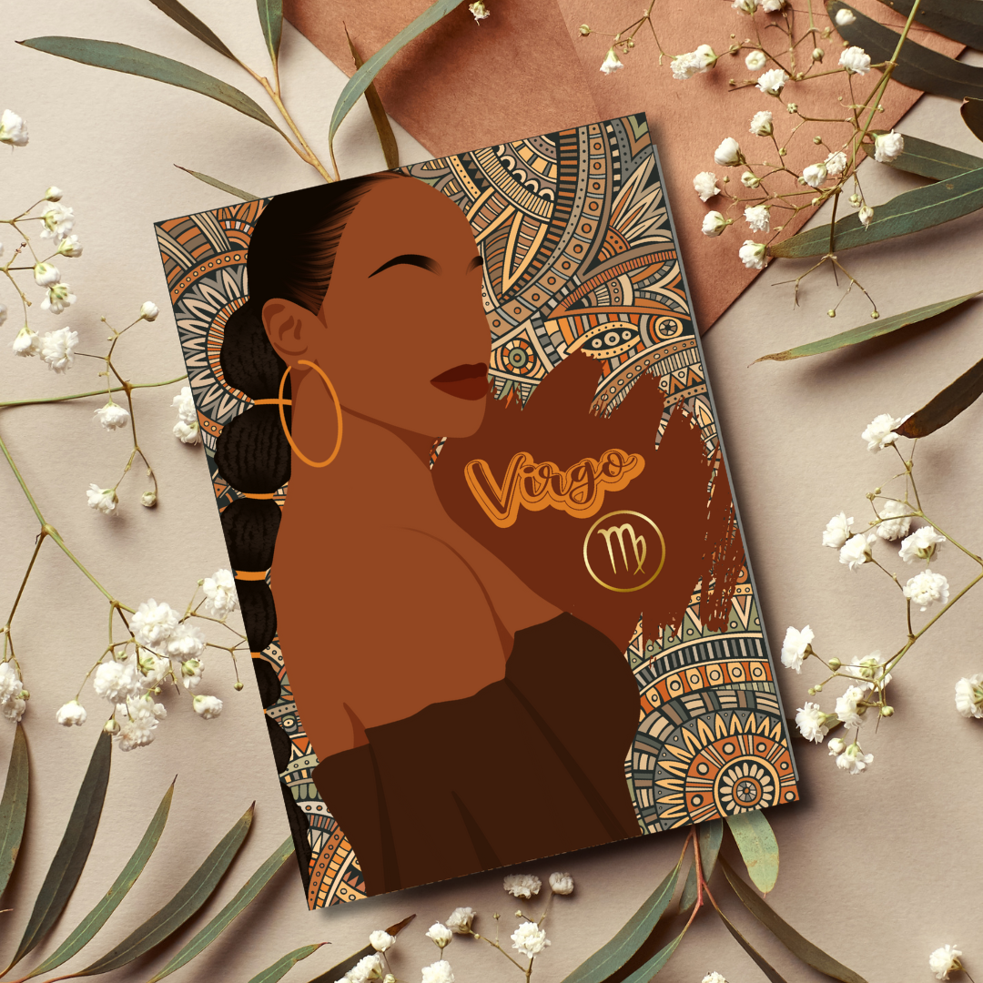 Bohemian Virgo Zodiac Birthday Card