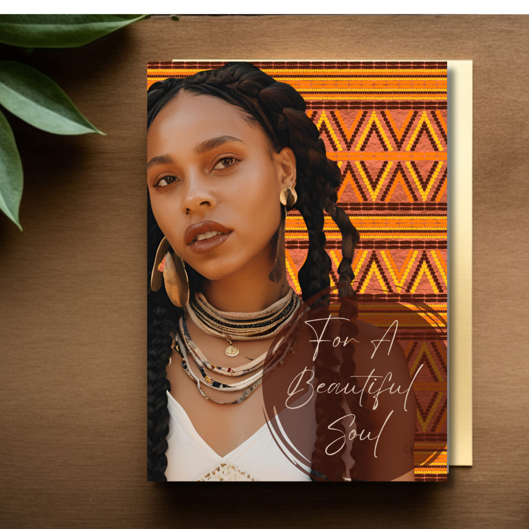 Afrohemian Woman African Print Any Occasion Greeting Card