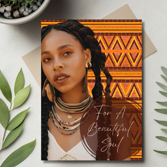 Afrohemian Woman African Print Any Occasion Greeting Card