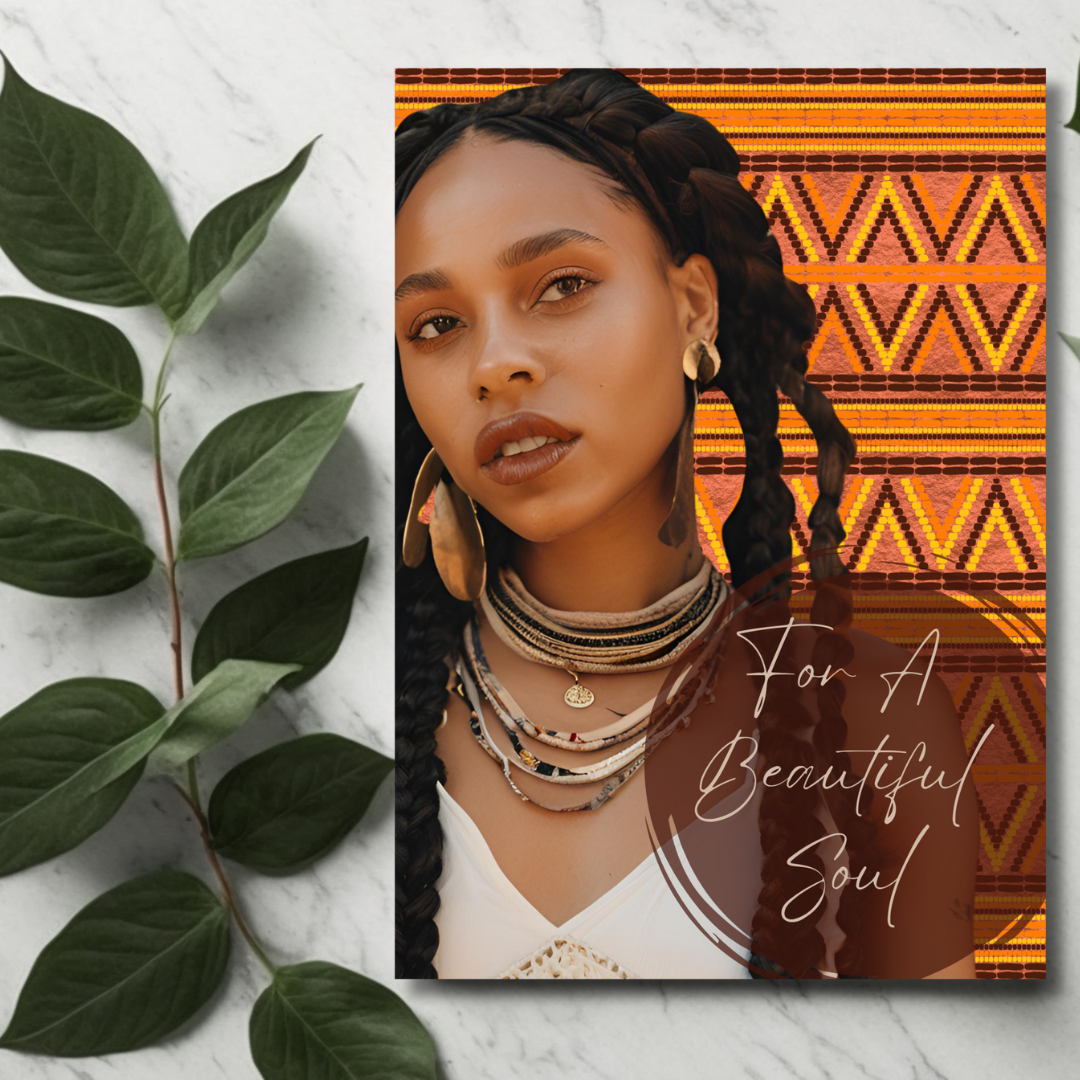 Afrohemian Woman African Print Any Occasion Greeting Card