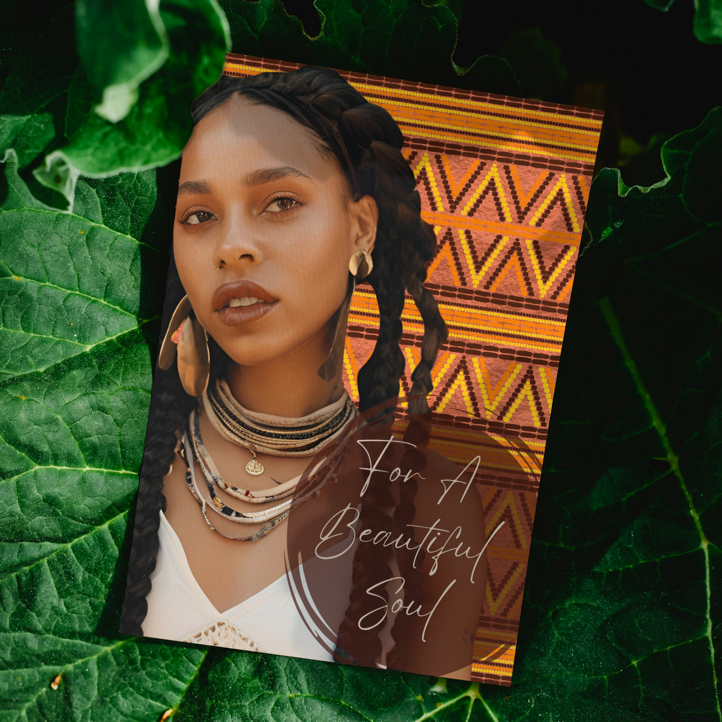 Afrohemian Woman African Print Any Occasion Greeting Card