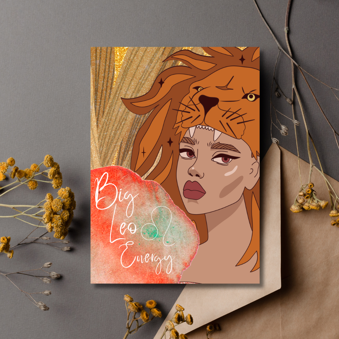 Leo Lion Zodiac Birthday Greeting Card