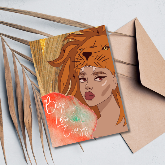Leo Lion Zodiac Birthday Greeting Card