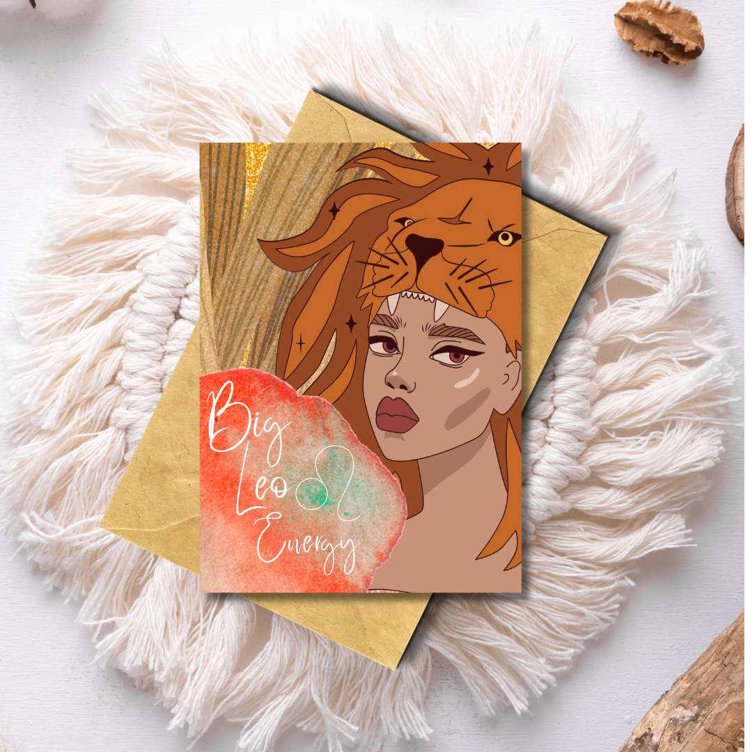 Leo Lion Zodiac Birthday Greeting Card