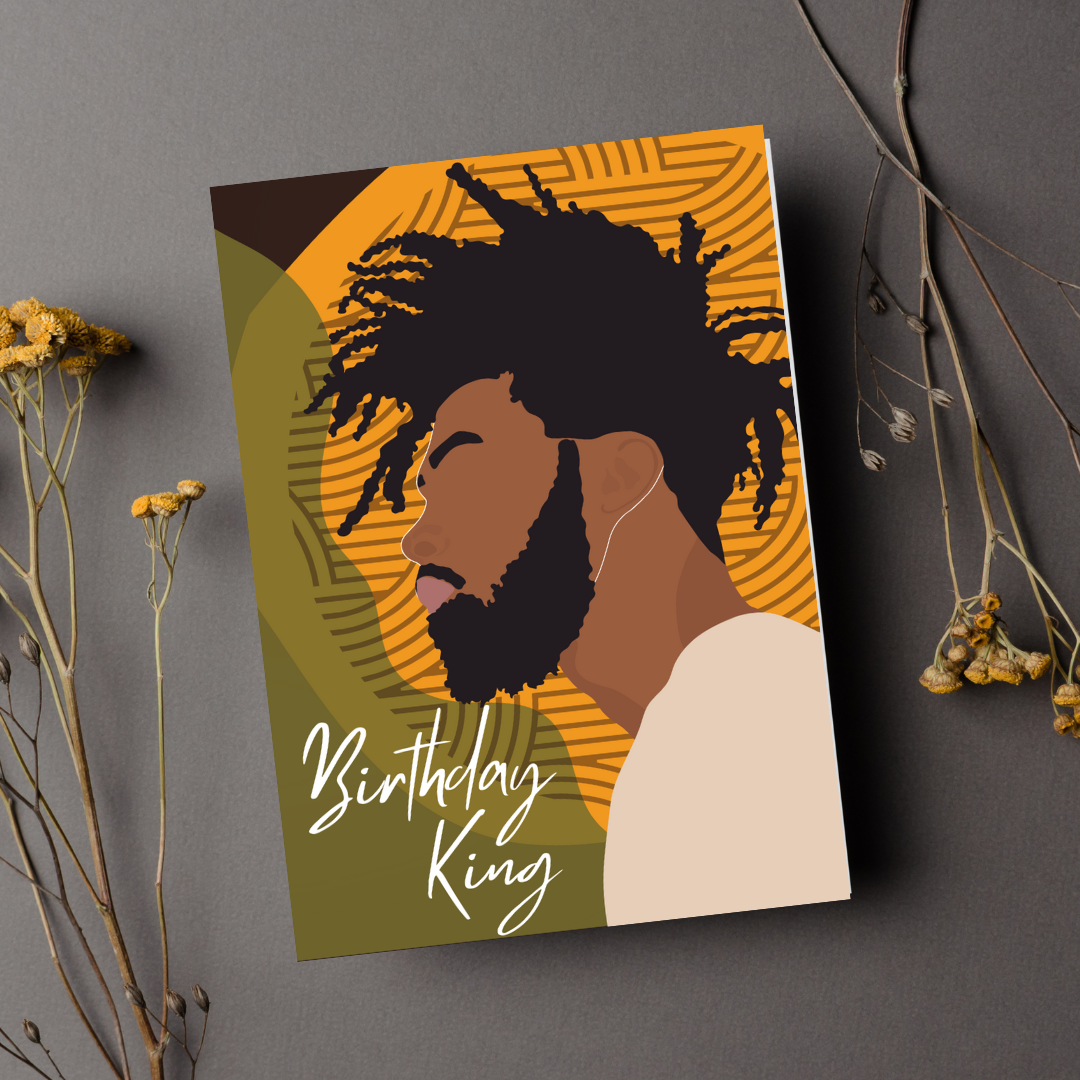 Birthday King Black Man Birthday Card
