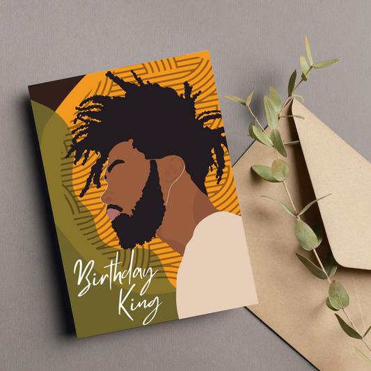 Birthday King Black Man Birthday Card