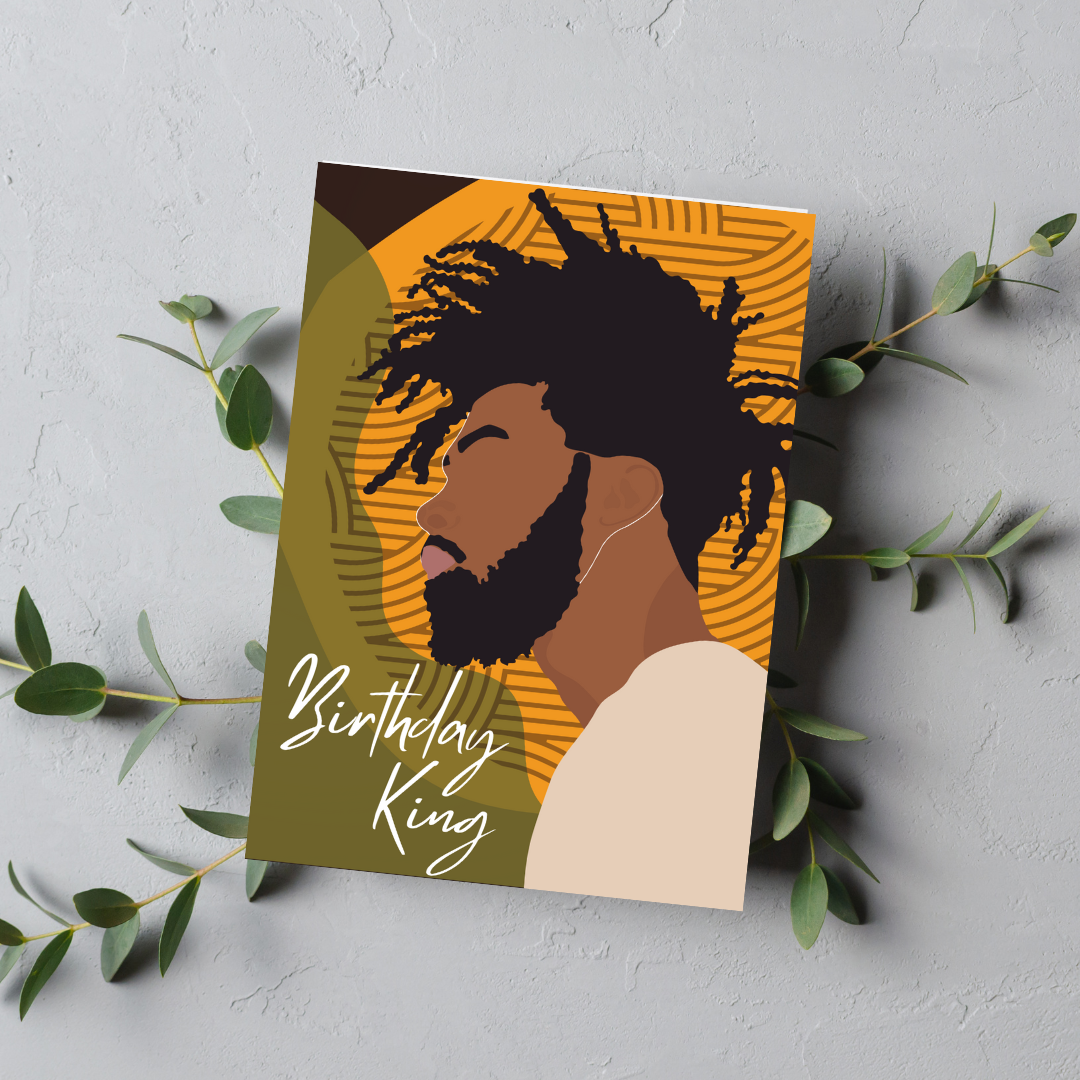 Birthday King Black Man Birthday Card