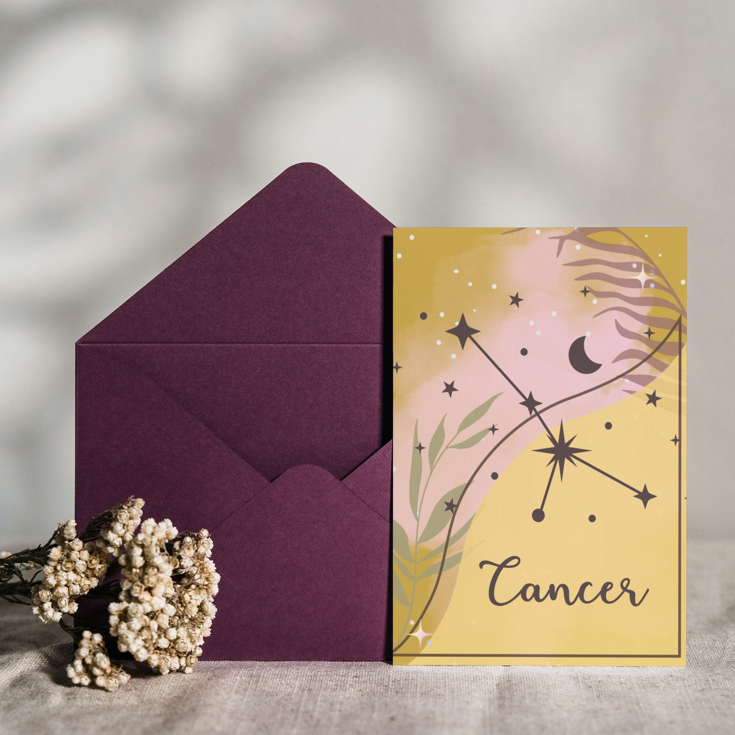 Cancer Star Neutral Zodiac Card