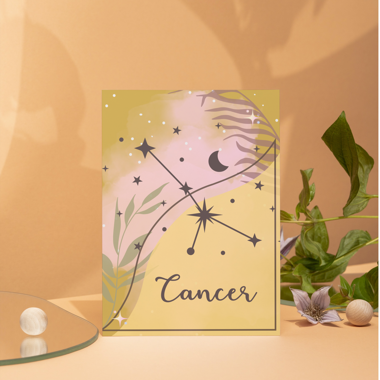 Cancer Star Neutral Zodiac Card