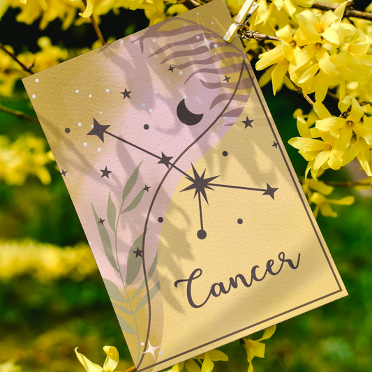 Cancer Star Neutral Zodiac Card