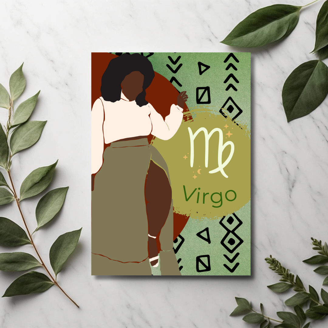 Curvy Girl Virgo Zodiac Birthday Card