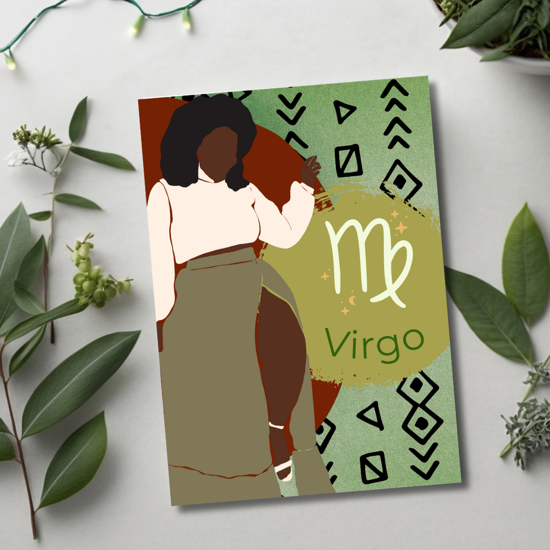 Curvy Girl Virgo Zodiac Birthday Card