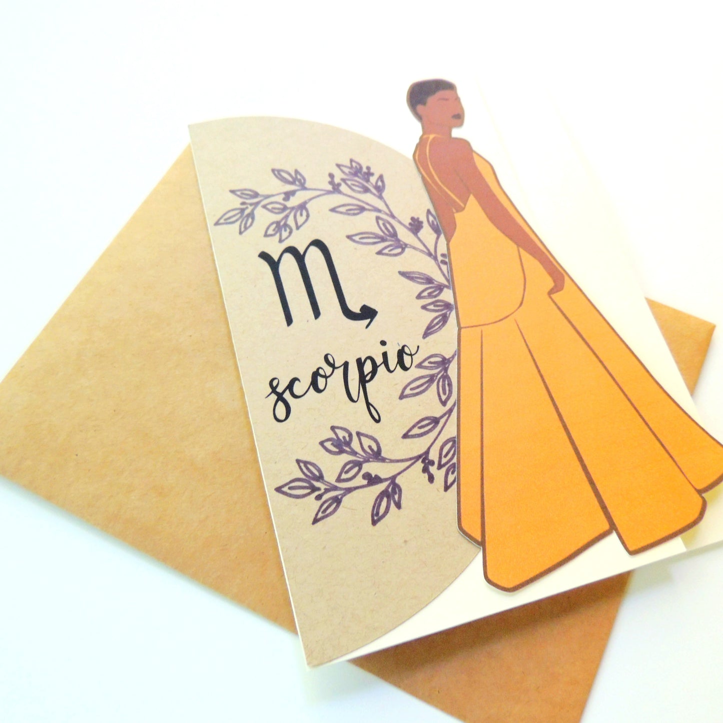 Regal African American Scorpio Zodiac Greeting Card