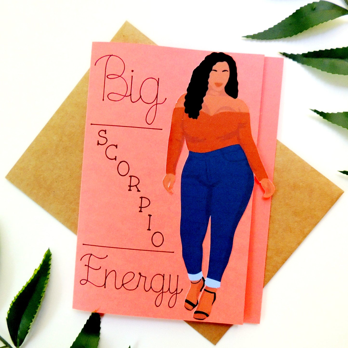 Thick & Curvy Black Girl Scorpio Zodiac Birthday Card