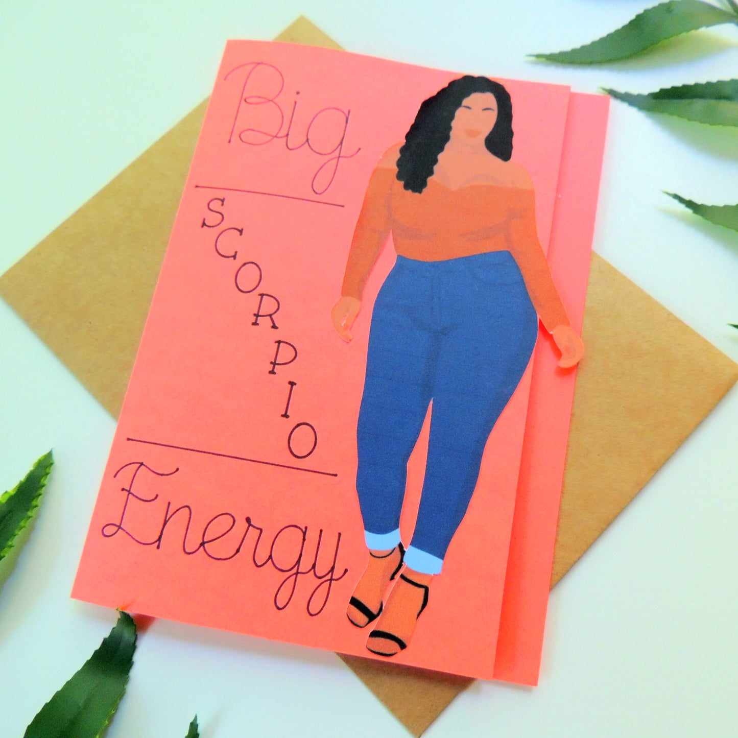 Thick & Curvy Black Girl Scorpio Zodiac Birthday Card