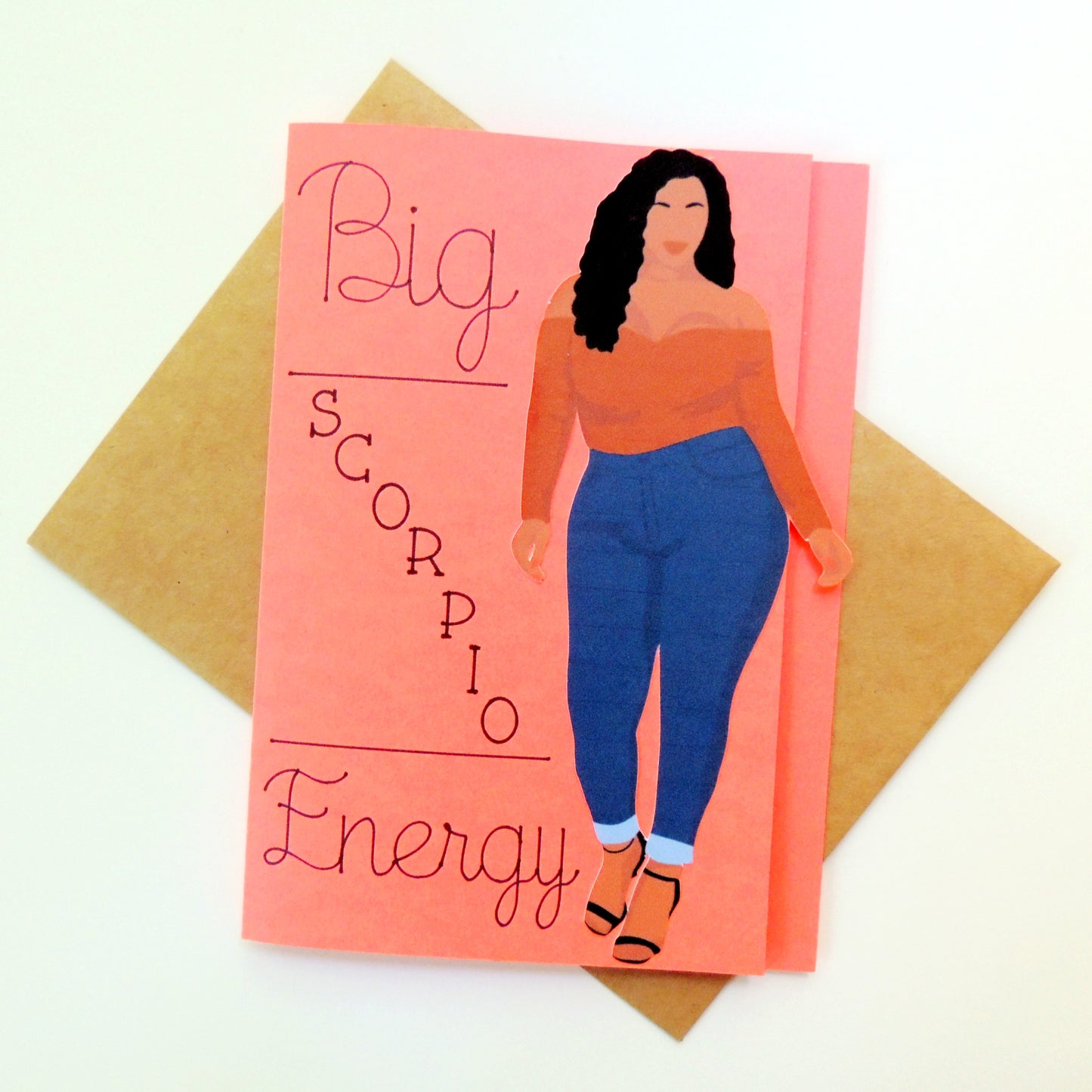 Thick & Curvy Black Girl Scorpio Zodiac Birthday Card