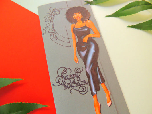 Black Woman Money Holder Birthday Card
