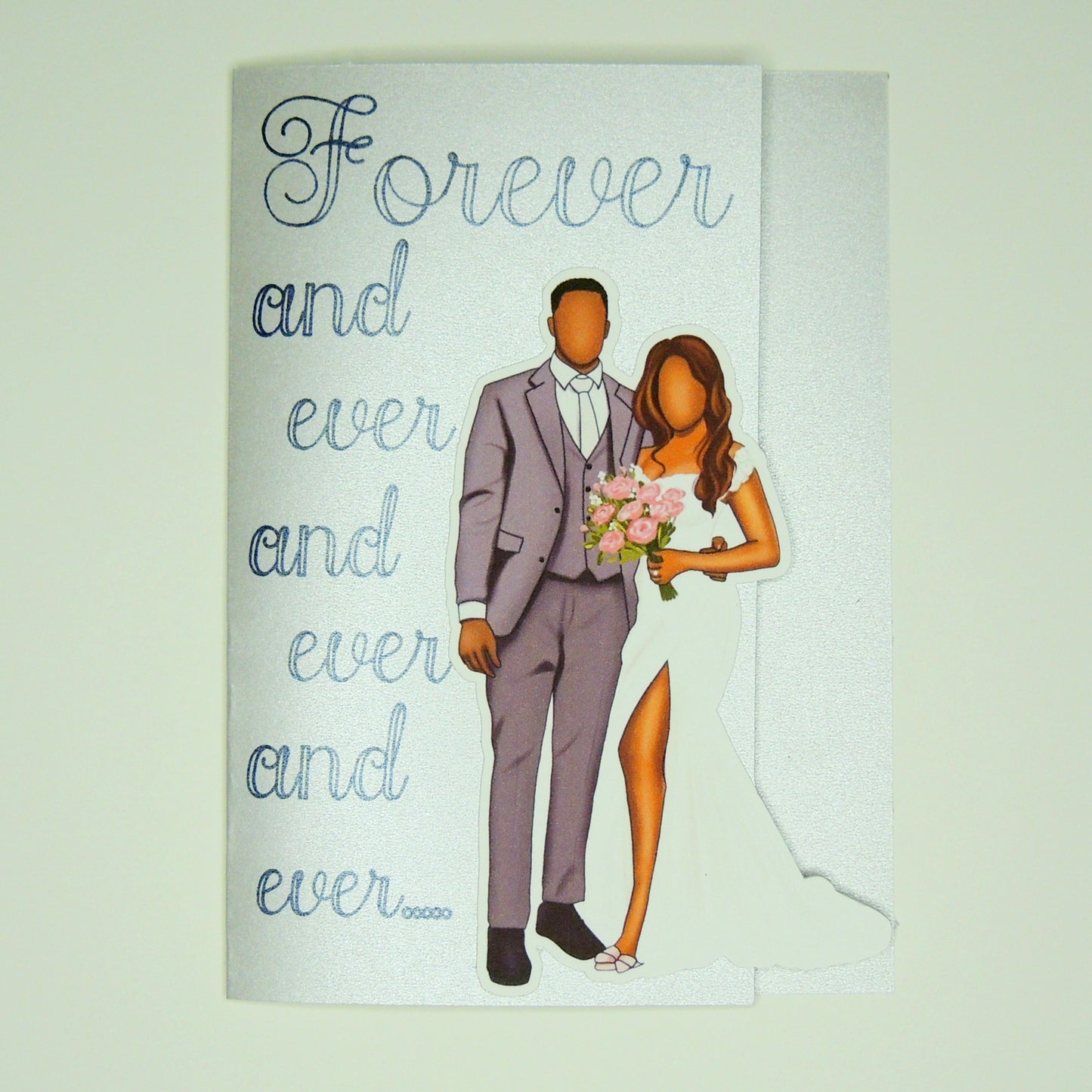 Silver Forever and Ever Black Wedding Greeting Card