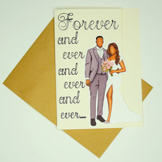Forever and Always Black Wedding Greeting Card