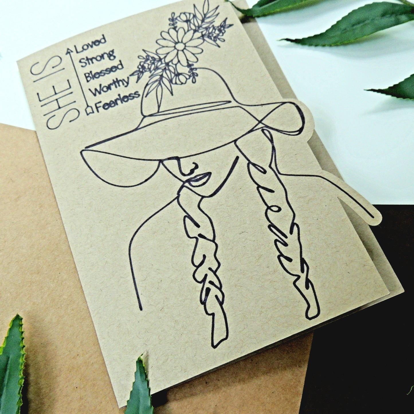 She Is Loved Words of Affirmation Greeting Card