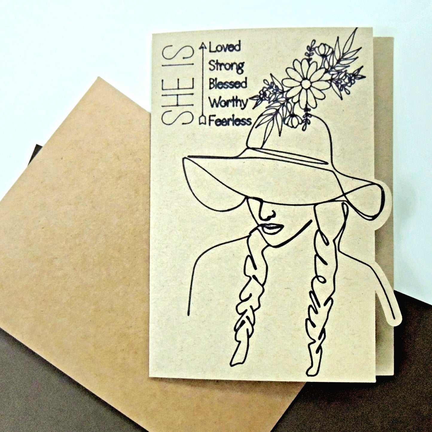 She Is Loved Words of Affirmation Greeting Card
