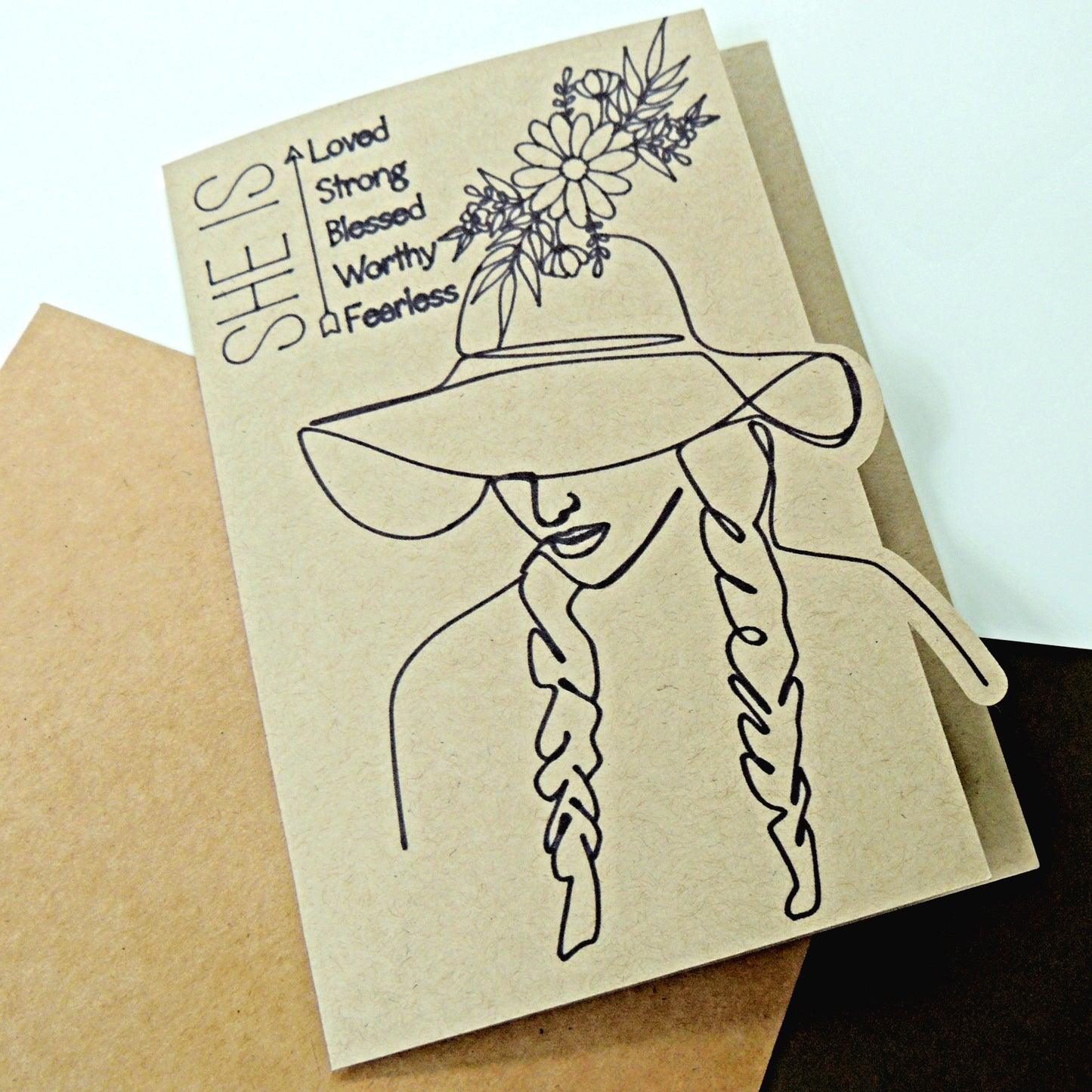She Is Loved Words of Affirmation Greeting Card