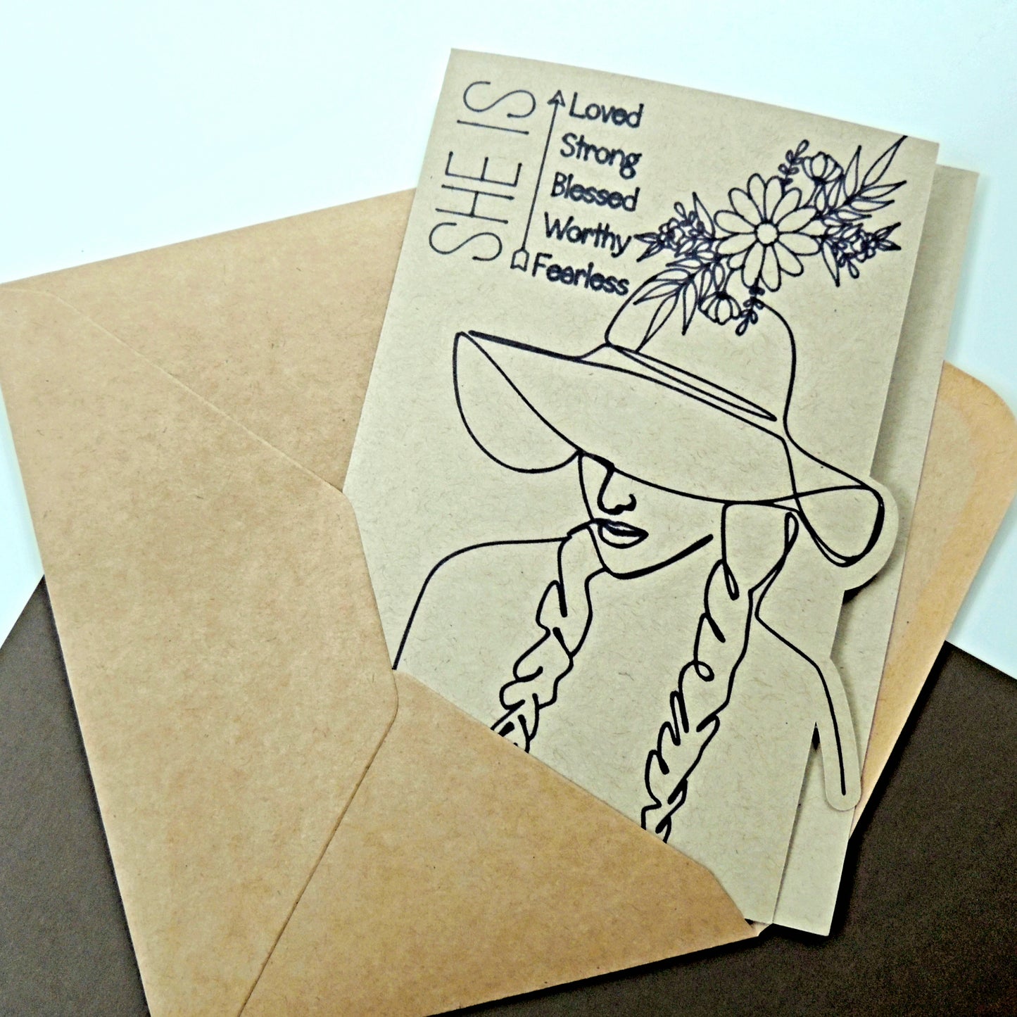 She Is Loved Words of Affirmation Greeting Card