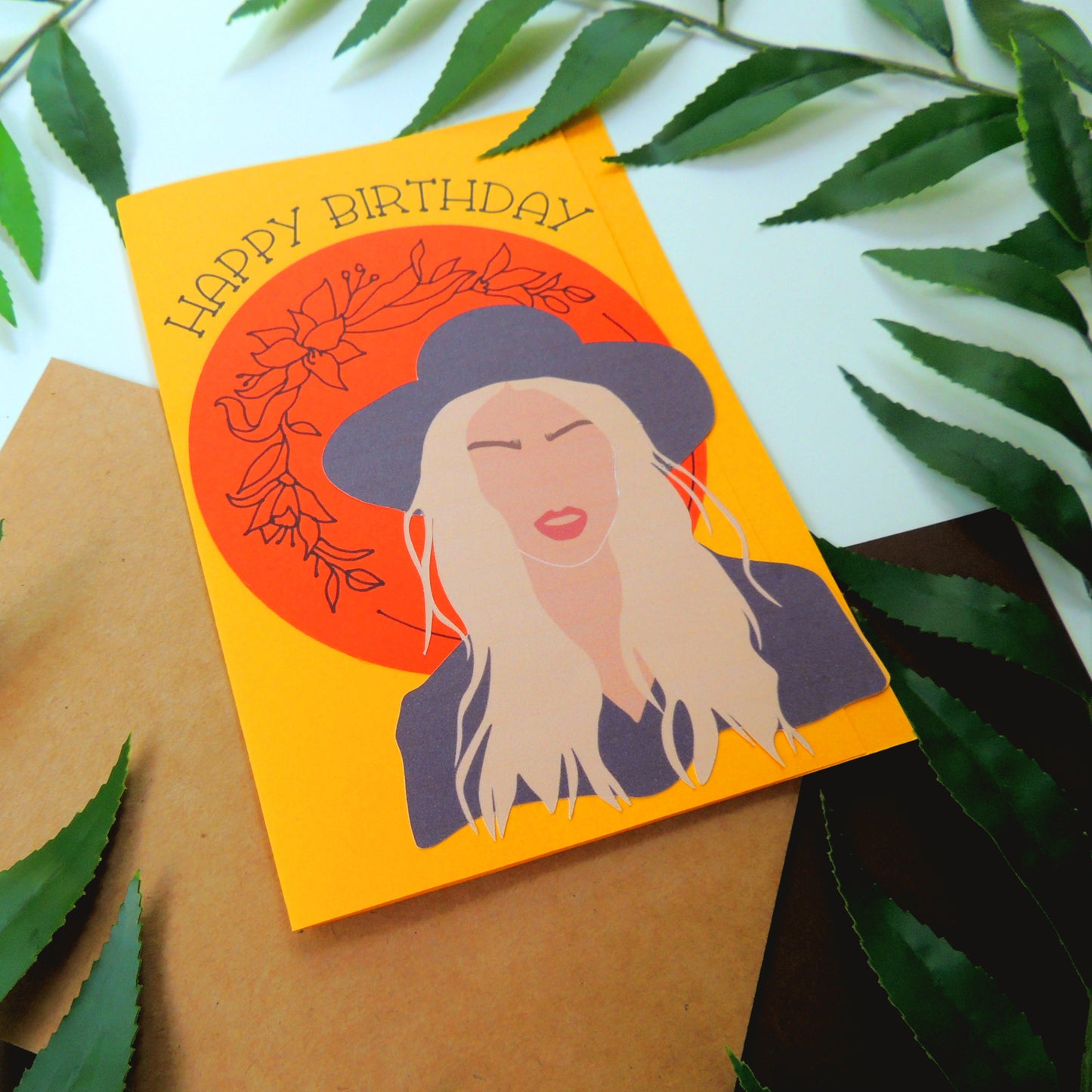 Bohemian Rocker Chick Birthday Greeting Card