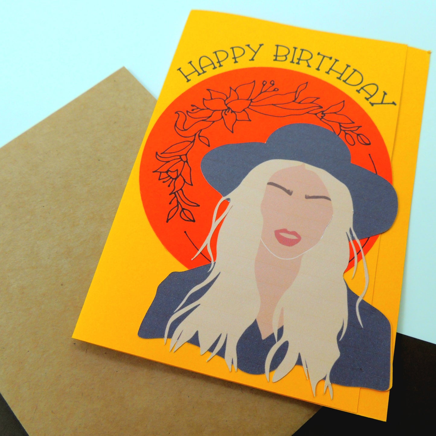 Bohemian Rocker Chick Birthday Greeting Card