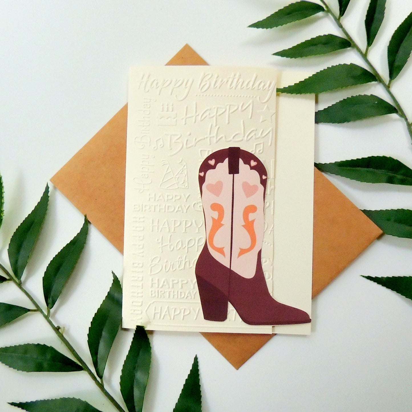 Neutral Cowgirl Boot Birthday Card Bundle Set of 4