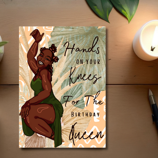 Hands On Your Knees Funny African American Woman Greeting Card
