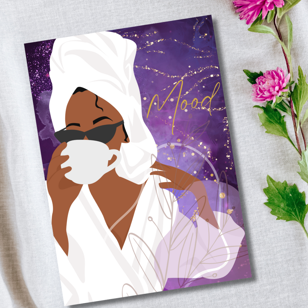 Purple Mood Black Girl Any Occasion Greeting Card