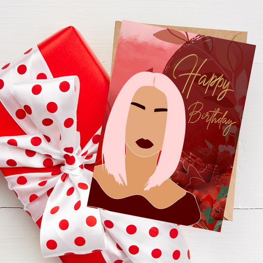 Red Beauty Birthday Greeting Card