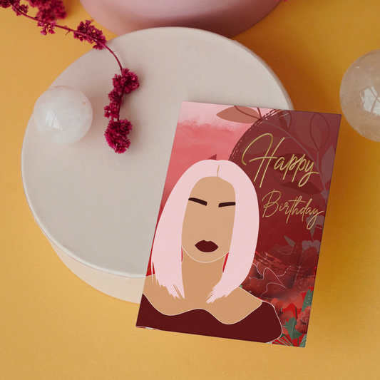 Red Beauty Birthday Greeting Card