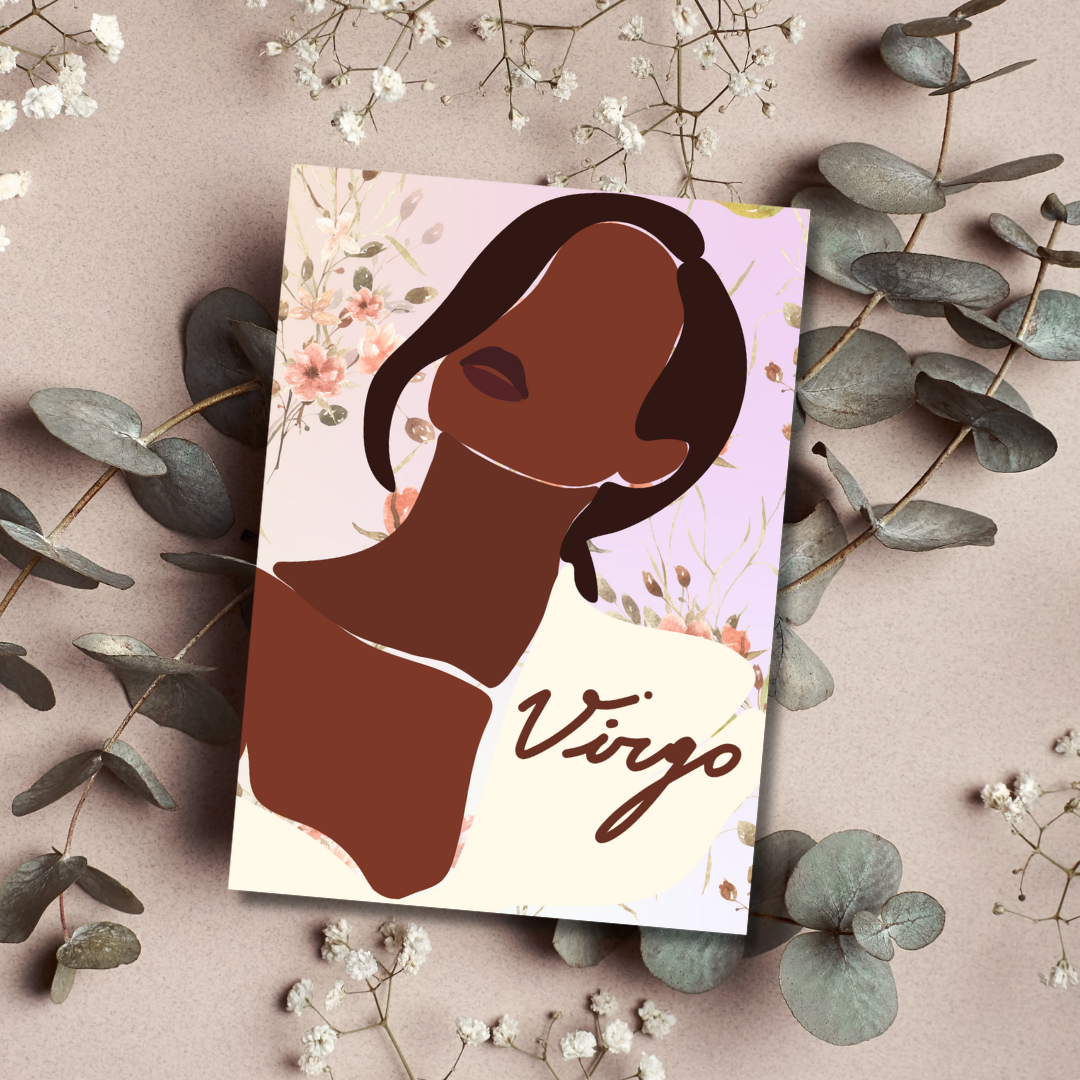 African American Virgo Zodiac Card