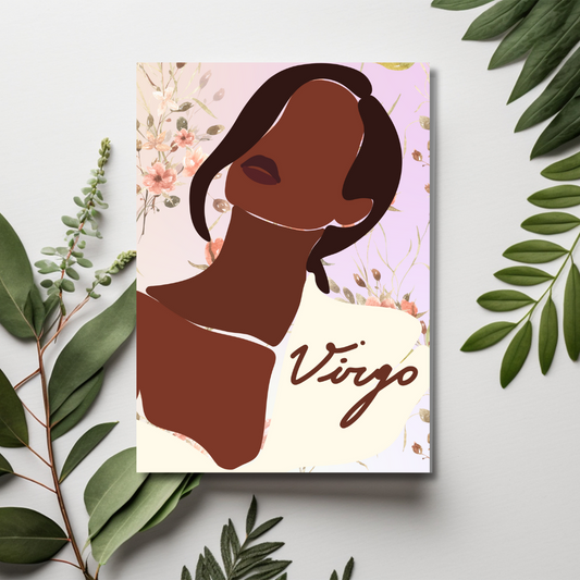 African American Virgo Zodiac Card