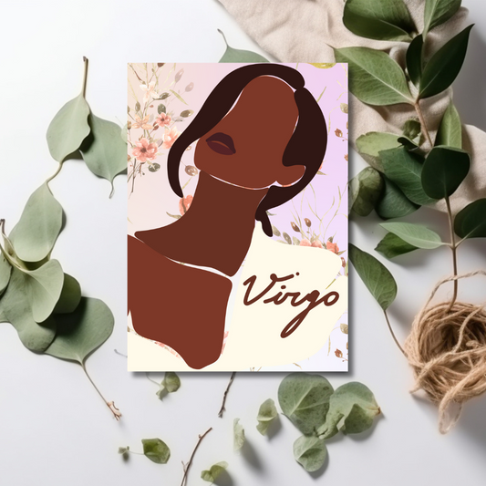 African American Virgo Zodiac Card