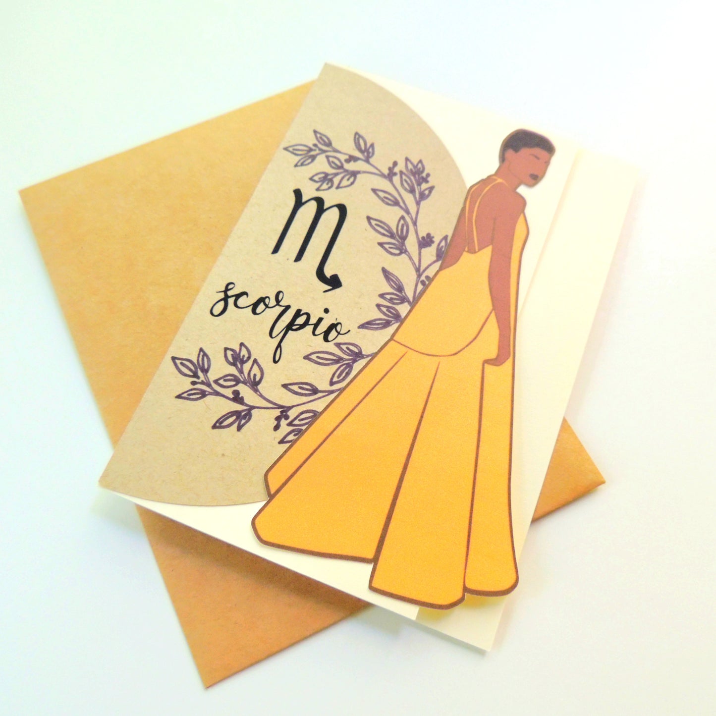 Regal African American Scorpio Zodiac Greeting Card