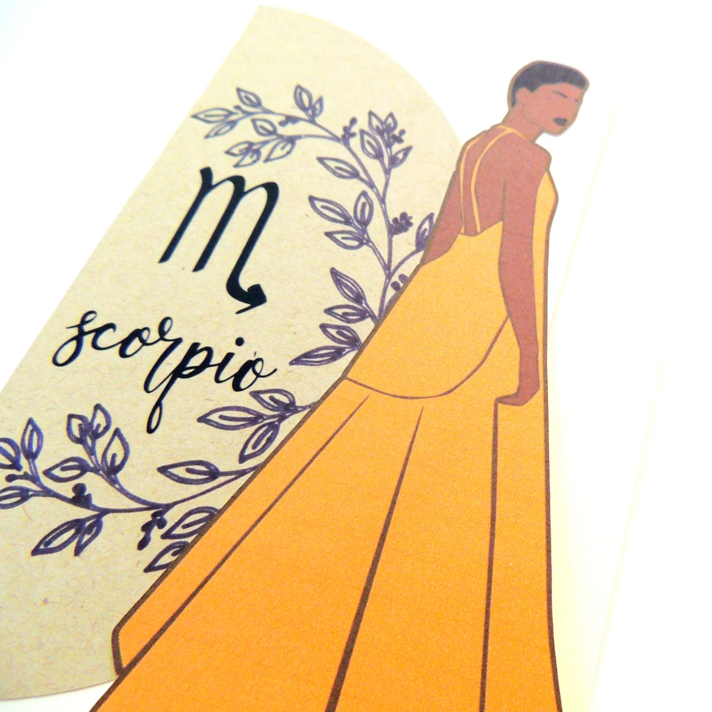 Regal African American Scorpio Zodiac Greeting Card