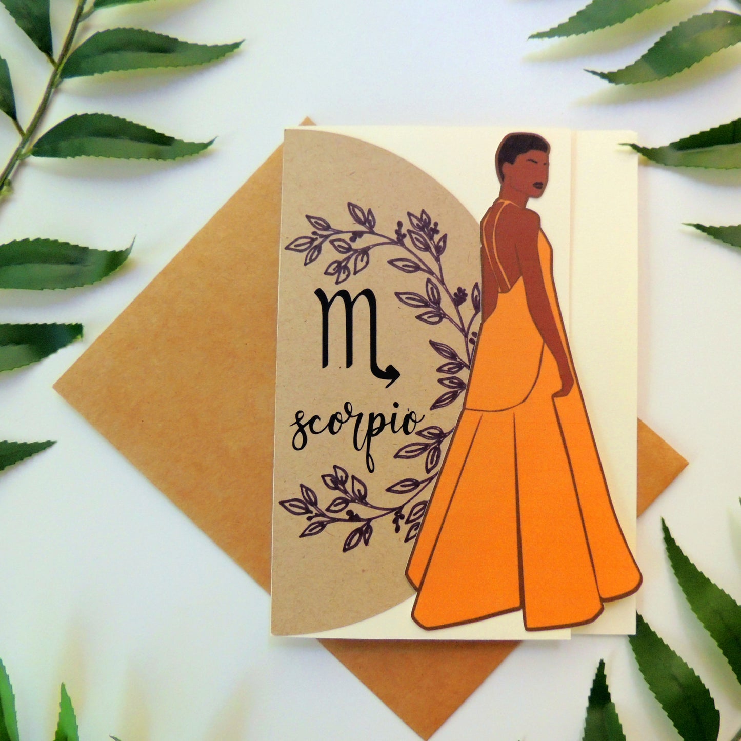 Regal African American Scorpio Zodiac Greeting Card