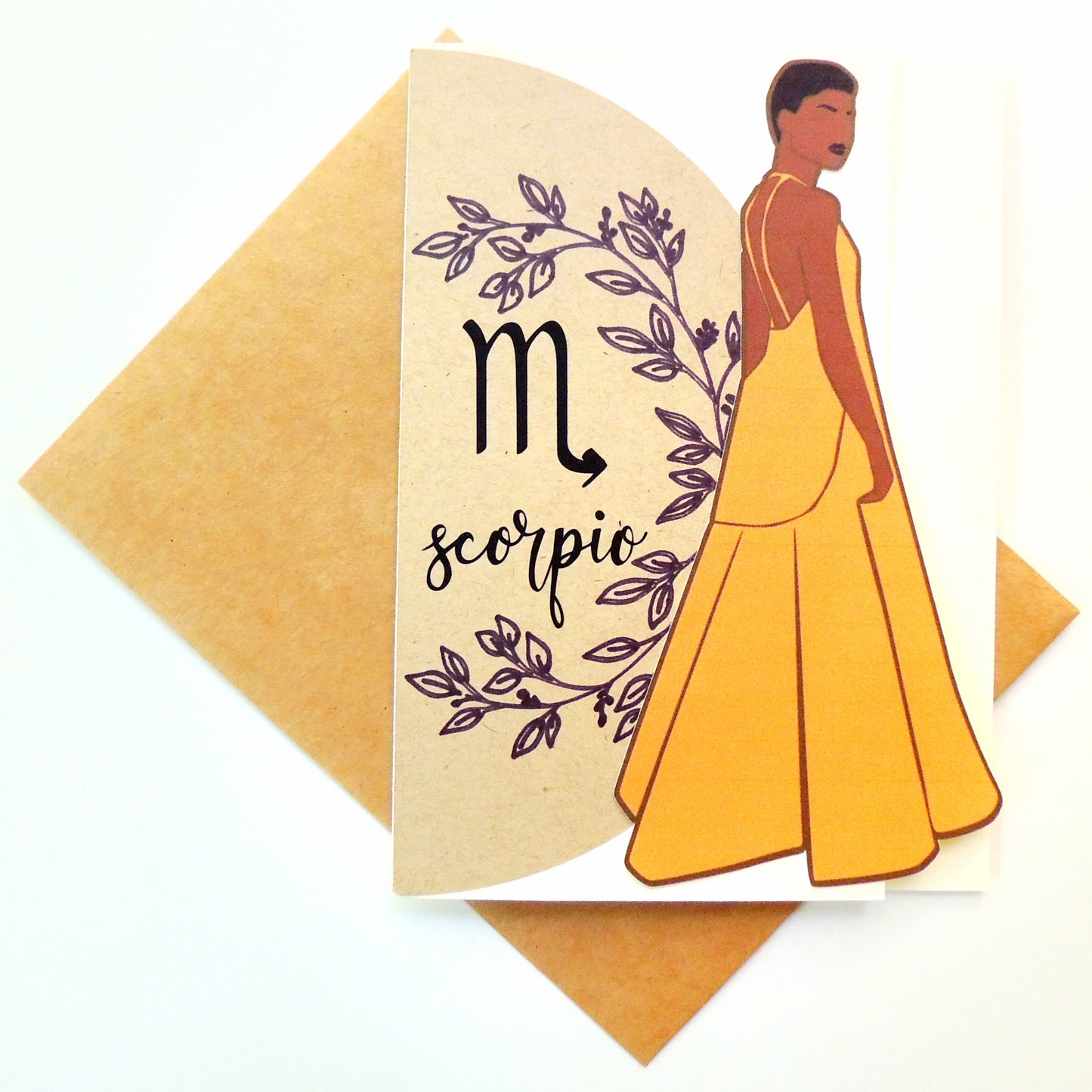 Regal African American Scorpio Zodiac Greeting Card