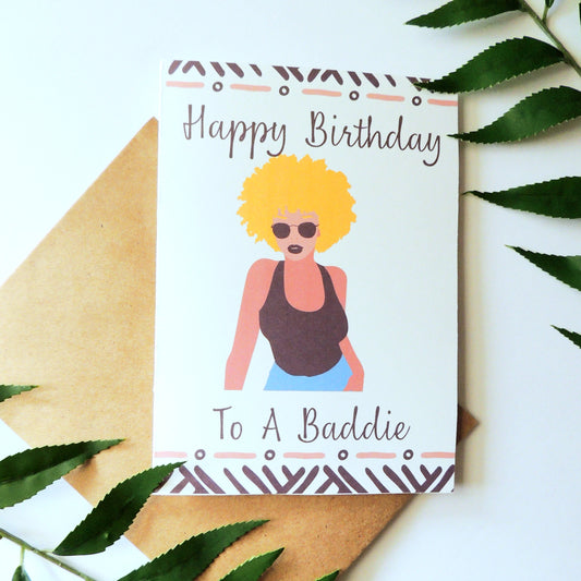 Baddie Birthday Card