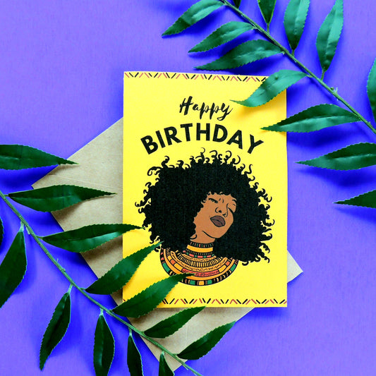 Afro Chic Birthday Card