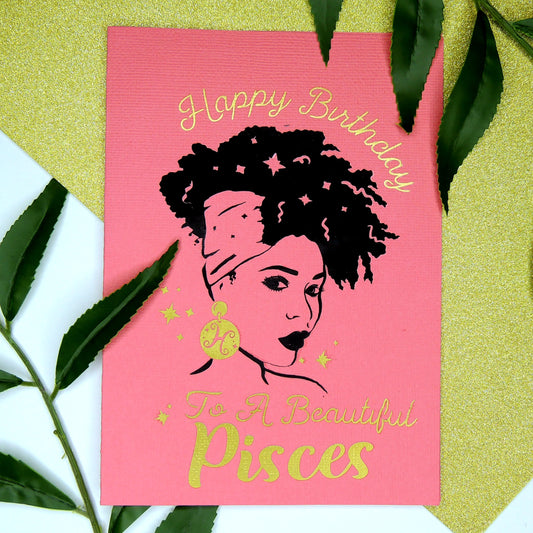 Beautiful Pisces Birthday Card