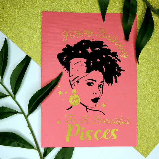 Beautiful Pisces Birthday Card