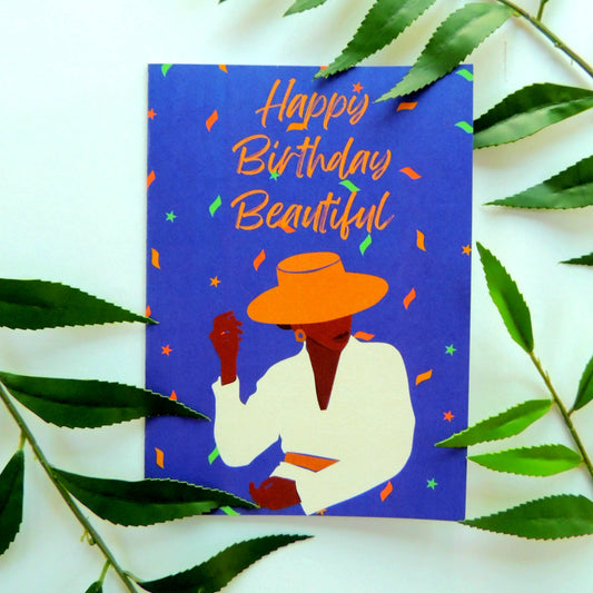 Happy Birthday Beautiful African American Greeting Card