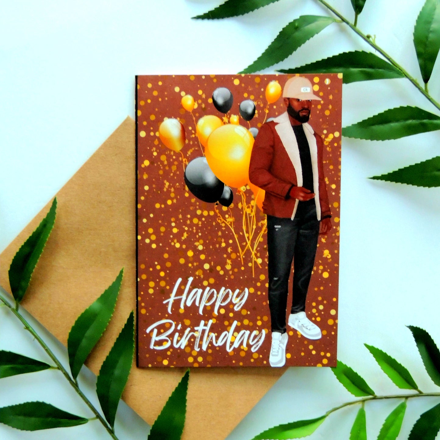 Brown African American Man Birthday Card